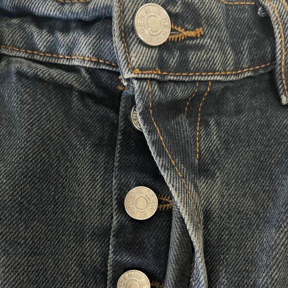 EB DENIM Distressed Split Hem Button Fly Straight Leg Jean Size 30 - Picture 7 of 12